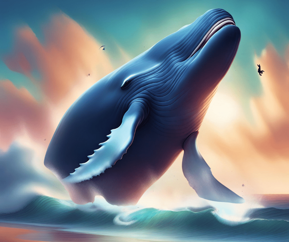 Whale picture about Josh Litton onto beach